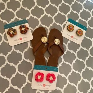 Lindsay Phillips interchangeable snap flip flops